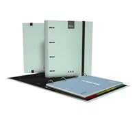 Grafoplas Kuru - Raccoglitore a 4 anelli A4 con ricarica, set scolastico completo con divisori + planner + adesivi + busta trasparente, copertina rigida FSC, plastificata antigraffio, color menta
