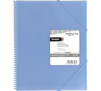 Grafoplás | Portafogli a4 in plastica | 40 buste trasparenti | blu chiaro | polipropilene extra | spirale PVC | Maxiplas Multiline | Perfetto materiale scolastico e da ufficio