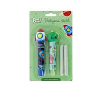 Grafoplas - Portagomi retrattili 2 pezzi + gomme cancellabili Rocket e Dino Bits&Bobs 2 pezzi, gomme scolastiche originali Kawaii, materiale scolastico divertente per bambini e studenti