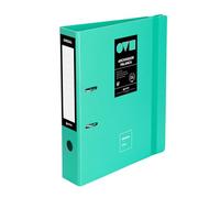 Grafoplas Raccoglitore 2 anelli a4, leva 65 mm, Unequal Minimal Mint, Polyfoam, apertura 360, resistente e ultraleggero, Ollao e porta carte, chiusura in gomma elastica, coperchi in plastica rigida