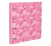Grafoplas - Raccoglitore a 4 anelli A4 con ricambio, divisori, planner, adesivi e busta trasparente, rosa, Carpebook Polyfoam Uniqual Pop Up Design, resistente e ultraleggero, apertura 360