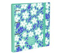 Grafoplas - Raccoglitore a 4 anelli A4 con ricambio, divisori, planner, adesivi e busta trasparente, verde menta, Carpebook Polyfoam Uniqual Pop Up Design, resistente e ultraleggero, apertura 360