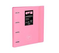 Grafoplas - Raccoglitore a 4 anelli, formato A5, Carpebook Polyfoam, resistente e ultra leggero, con mini rosa, include ricambio, anelli rotondi 25 mm, perfetto per organizzare materie scolastiche