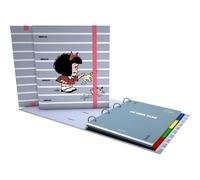 Grafoplas - Raccoglitore ad anelli A4 Mafalda Boat con ricarica + divisori + planner + adesivi + busta trasparente, Carpebook, perfetto per studenti