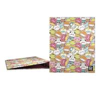 Grafoplas - Raccoglitore ad anelli per la scuola A4, 4 anelli misti 25 mm, Bits&Bobs Kawaii, FSC