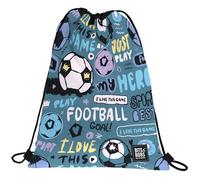 Grafoplás - Sacco con lacci, 36 x 47 cm, tasca esterna con cerniera, Hero, Bits & Bobs Pop Up Design, perfetto per extra scuola, blu, 36x47cm, Scuola