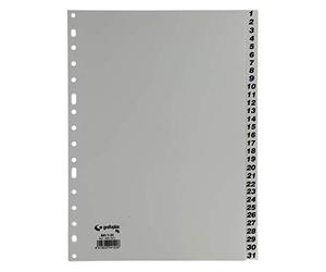 Grafoplas - Separatore numerico progetti in pp 1 - 31 A4 Grigio -