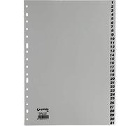 Grafoplas - Separatore numerico progetti in pp 1 - 31 foglio grigio -