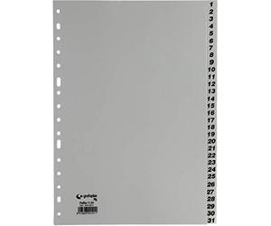Grafoplas - Separatore numerico progetti in pp 1 - 31 foglio grigio -