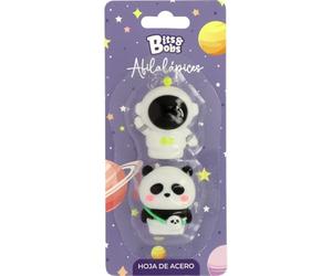 Grafoplas - Set di 2 temperamatite Bits&Bobs Astro-Panda, con lama d'acciaio, confezione scolastica perfetta per il ritorno a scuola e per regali di compleanno e feste per bambini