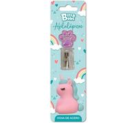 Grafoplas - Set di 2 temperamatite Bits&Bobs Footprint-Unicorn, con lama in acciaio, confezione scolastica perfetta per il ritorno a Cole e per regali di compleanno e feste per bambini