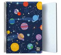 Grafoplás | Taccuino con copertina in plastica | 80 fogli a quadretti 4 x 4 90 g | Formato foglio | Spirale | Chiusura di sicurezza Coil Lock | Collezione Design Bits&Bobs Pop Up Design Space |