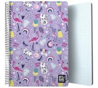 Grafoplas - Taccuino Folio Bits&Bobs Happy, fogli 4 x 4 90 g, spirale Coil-Lock, copertina in plastica, FSC