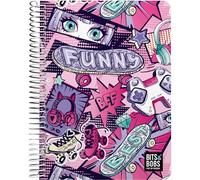 Grafoplás - Taccuino Quarto, Bits&Bobs Manica, 80 fogli a quadretti 4 x 4 90 grammi, coperchio in plastica impermeabile, spirale chiusura Coil-Lock, certificato FSC, perfetto materiale scolastico per