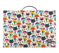 Grafoplas - Valigetta per la scuola con manico e chiusura a scatto, in polipropilene, formato libro, 24, 5 x 34, 5 x 4 cm, collezione Bits&Bobs Pop Up Design Hello
