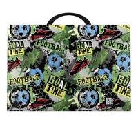 Grafoplas - Valigetta scolastica con manico e chiusura a scatto, formato foglio, 24,5 x 34,5 x 4 cm, polipropilene, Goal Time Bits & Bobs, perfetta per le tue lezioni extra scolastiche