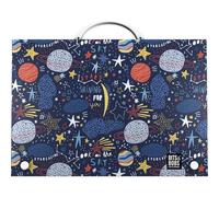 Grafoplas - Valigetta scolastica con manico e chiusura a scatto, formato foglio, 24,5 x 34,5 x 4 cm, polipropilene, Planets Bits & Bobs, perfetta per le tue lezioni extra scolastiche
