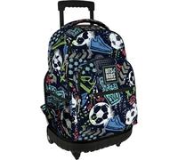 Grafoplás - Zaino con carrello integrato, ruote doppie, 29 litri, 52 x 37 x 25 cm, modello Roller, collezione Match, Bits & Bobs Pop Up Design, perfetto materiale scolastico per bambini e elementari