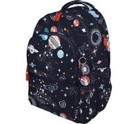 Grafoplás - Zaino scuola a tre scomparti, 33 x 46 x 22,5 cm, 30 litri, zona imbottita per laptop, modello Roomy, design Cosmo, Bits & Bobs Pop Up Design, perfetto per materiale scolastico, blu, L