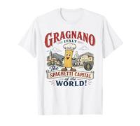Gragnano, Italia - Spaghetti Capital - Logo Mascotte Vintage Maglietta