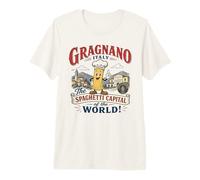 Gragnano, Italia - Spaghetti Capital - Logo Mascotte Vintage Maglietta Premium
