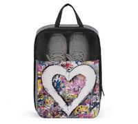 Graifitti - Borsa porta scarpe a forma di cuore per viaggi e uso quotidiano, anti-polvere, per scarpe da golf