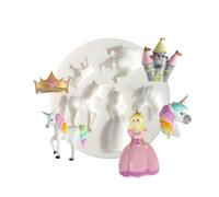 Graine Créative Mini stampo in silicone per pasta Fimo - Unicorno e principessa