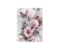 Graiting 1 Pezzo Elegante Farfalla E Floreale Arte Su Tela Decorazione Murale Astratta Decorazioni Estetiche Della Stanza Regalo for Le Vacanze