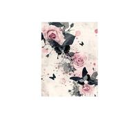 Graiting 1 Pezzo Elegante Farfalla E Floreale Arte Su Tela Decorazione Murale Astratta Decorazioni Estetiche Della Stanza Regalo for Le Vacanze