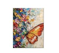 Graiting 1 Pezzo Elegante Farfalla E Floreale Arte Su Tela Decorazione Murale Astratta Decorazioni Estetiche Della Stanza Regalo for Le Vacanze