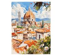 Graiting 1pc Acquerello Viaggio Paesaggio Urbano Costiero Città Tela Poster Immagini Da Parete Decorazioni for La Casa(2,30x45cm)