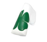 Gralara 10 Pezzi Copri Mazza da Golf a Semi Cerchio Resistente Ai Graffi Copri Ferro da Golf in PU Antiurto Accessorio Sportivo, Bianco, Copritesta Per Putter Ad Angolo Retto Con Grande Quadrifoglio