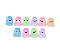 Gralara 10 pezzi di mini figure luminose di Halloween, ornamenti in resina di Halloween, forniture, figurine per auto, micro paesaggio per cassettiera, Fantasma 2.5 Cm X 2.7 Cm
