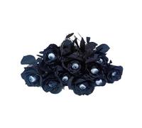 Gralara 10 Rose Artificiali di Halloween con Occhi Decorativi, Composizioni Floreali Spettrali per Club, Festival E Spettacoli Comici, Nero