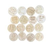 Gralara 16 Etichette Organizzative per Cestini dei Giochi, Etichette Organizzative Multiuso, Etichetta Rotonda in Legno per Conservare i Giocattoli nelle Sale