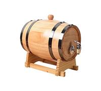 Gralara 1L / 1.5L / 3L Botte di Vino in Rovere Accessori per Birra retrò Distributore di Botti di Whisky Botte di Invecchiamento in Rovere con Supporto, 1l