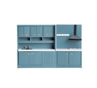 Gralara 2 Pezzi Cucina Giocattolo in Miniatura Artigianale Accessori Durevole Giocattoli per Collezionisti, Blu-verde