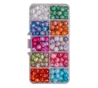 Gralara 200 Pezzi Perline Effetto Crepe Assortite Set di Perline Frantumate Lisce per Lavoretti Creativi