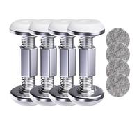 Gralara 4 pezzi di fermatesta per testiera del letto filettati, accessori in argento, fermatesta per armadi, pareti della stanza, Regolabile Da 75 Mm