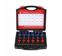 Gralara 44 Pezzi Identificatore Filettatura Metrica e Imperiale Alluminio Tester Filettato Maschio Femmina Valigetta Portatile Strumenti Manuali per Meccanici