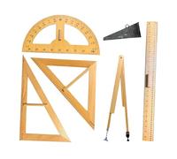 Gralara 5 pezzi grandi righelli per l'insegnamento della matematica set di geometria in legno strumenti di misurazione della geometria per ufficio aiuti