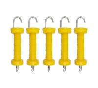 Gralara 5 Pezzi Maniglia Cancello Recinzione Elettrica Isolatori Molla Interna Componenti Accessori in Pp Resistente Adatta a Recinzioni Agricole Fattorie all, Giallo