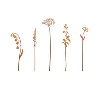 Gralara 5 Pezzi Picchetti da Giardino per Piante Arte da Cortile Decorazioni per Esterni Statue Floreali per Creare Un Punto Focale Adatto per Aiuole Se, Stile a