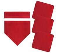 Gralara 5 Pezzi Set di Basi per Baseball Nel Baseball Gomma Portatili Set di Basi per Durevole Attrezzatura Sportiva Giardino, Rosso