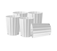 Gralara 5 Pezzi vasi per Piante da Interno, fioriere a Botte, vasi per Fiori in Resina con Fori di drenaggio, 1,4 l, per Rose, Cortile, Ristorante, Bianco