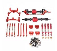 Gralara 6 Pezzi Kit Tiranti e Ponti per Auto RC 1/12 Superficie Anodizzata Facile da Installare, Black, Red Kit