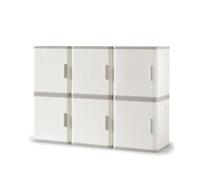 Gralara 6 Pezzi Mobile Salvaspazio con Anta Componibile Organizzatore Modulare in Plastica Moderno Mobile Contenitore per Neonati, Nursery, 6 PACK, Normal