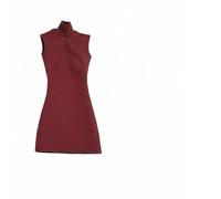 Gralara Abito per Donna Abito Vestito Outfit Indumento in Stoffa Realizzazione Premium Che Non Scolorisce vestibilità Naturale su Corpi Femminili 1/6 12, Rosso Scuro, Gonna Collo Alto