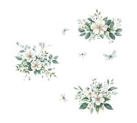 Gralara Adesivi murali con Fiori e Farfalle, Decorazioni Artigianali Fai da Te, Decorazioni murali per la casa, per TV, Sfondo, Mobile, Soggiorno, cameretta
