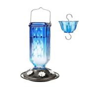 Gralara Alimentatore di colibrì appeso per arredamento da giardino esterno facile da installare alfeeder di uccelli per il distributore di acqua per le, Blu